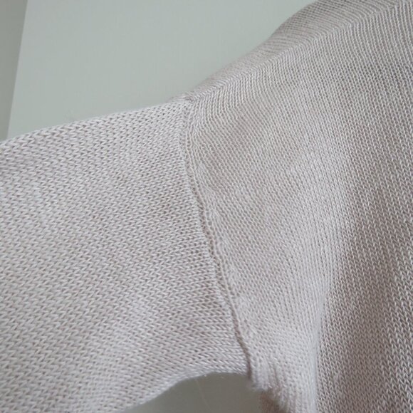 MARGARET O'LEARY 100% Linen Loose Fit Knit Sweater Neutral Tan Beachy - Size S - Picture 13 of 16